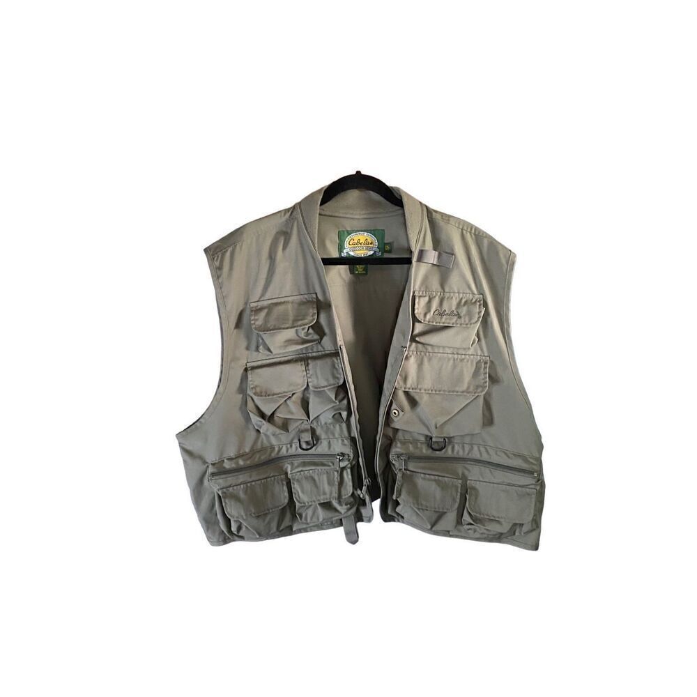 Cabela’s men’s plus size fly fishing outdoor tactical utility vest S/2X